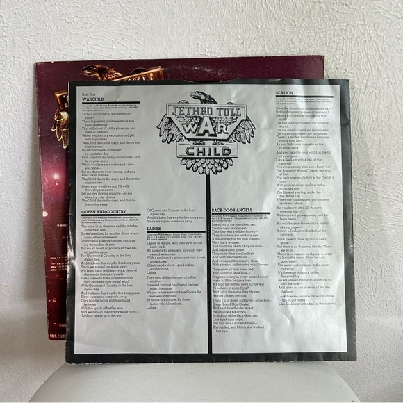 Jethro Tull War Child 1974 Original Vintage Chrysalis Vinyl Record Album LP - Picture 3 of 11